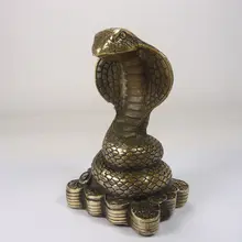 Китайская старая медь ручной работы статуя в форме змеи