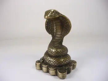 

CHINESE OLD COPPER HANDWORK SNAKE STATUE