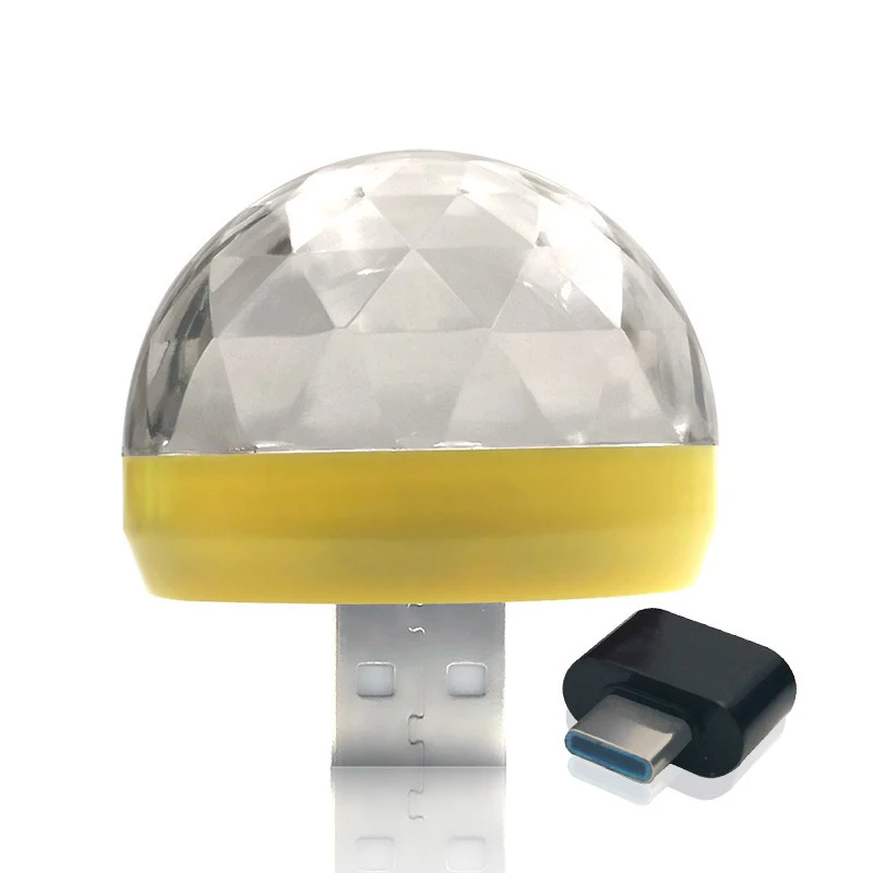 

New LED Car USB Atmosphere Light DJ RGB Mini Colorful Music Sound Lamp for USB Phone Car PC