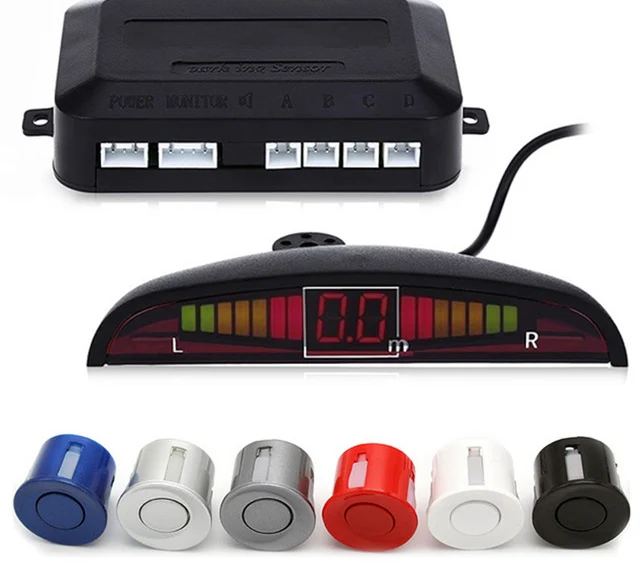 

Car Parking Sensor 12V with 4 Sensors Auto Reverse Rear Assistance Backup Park Radar Buzzer Alarm Monitor System Alarm 5 Colors