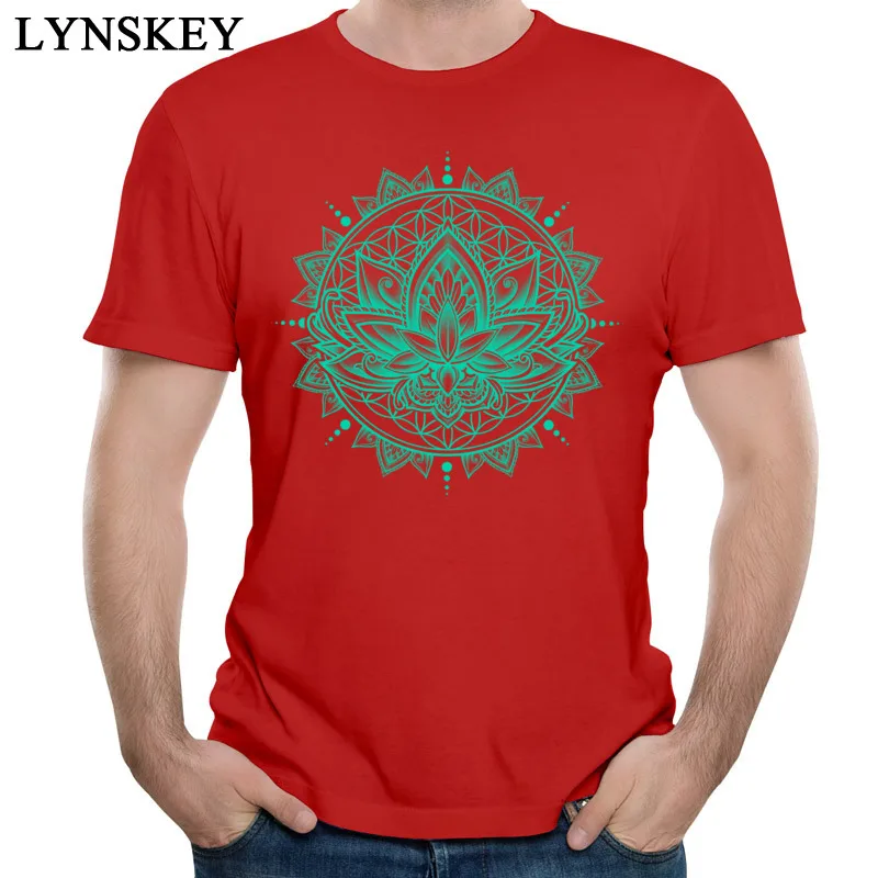 100% Cotton Fabric Tops T Shirt Lotus Mandala - Tosca for Boys Summer T-Shirt Casual Cheap Round Neck Short Sleeve Sweatshirts red