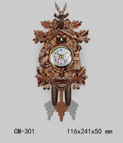 Винтажное украшения для дома настенные часы с птицей Висячие деревянные часы с огурцом для гостиной маятниковые часы ремесленные художественные часы для нового дома# ET - Цвет: 6