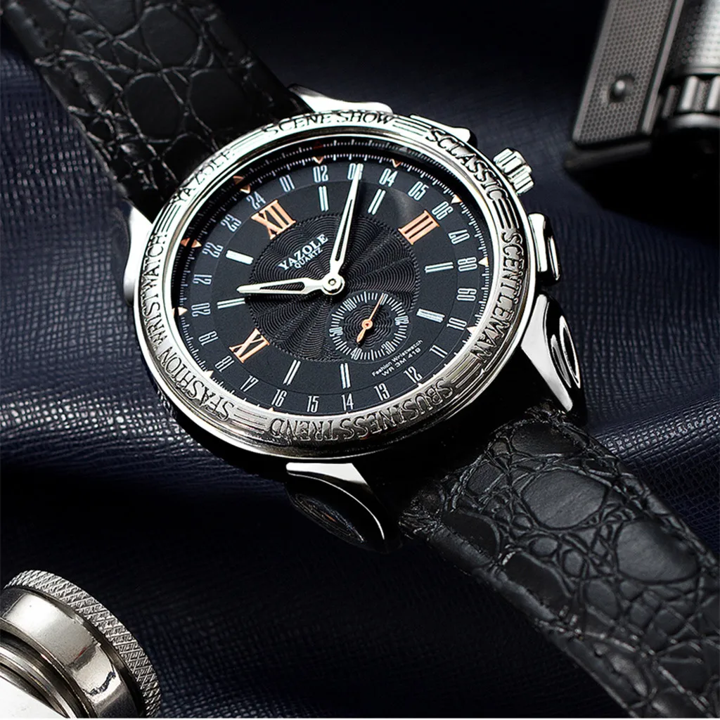 

Fashion Classic Single Eye Watch Men Roman Digital Belt Business Mens Watches Quartz Men's Wrist Watches Male Clock Horloges Man