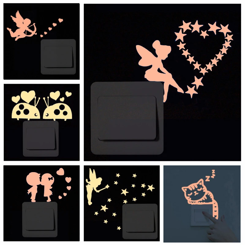 

New 3D wall stickers for kids rooms colour Luminous Fairy Star sticker wall sticker decorative stickers home decor living room
