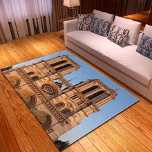 Винтажное здание Парижа, ковер с принтом для гостиной, спальни, домашний декор, противоскользящее ковровое покрытие для ванной комнаты, коврик для дома