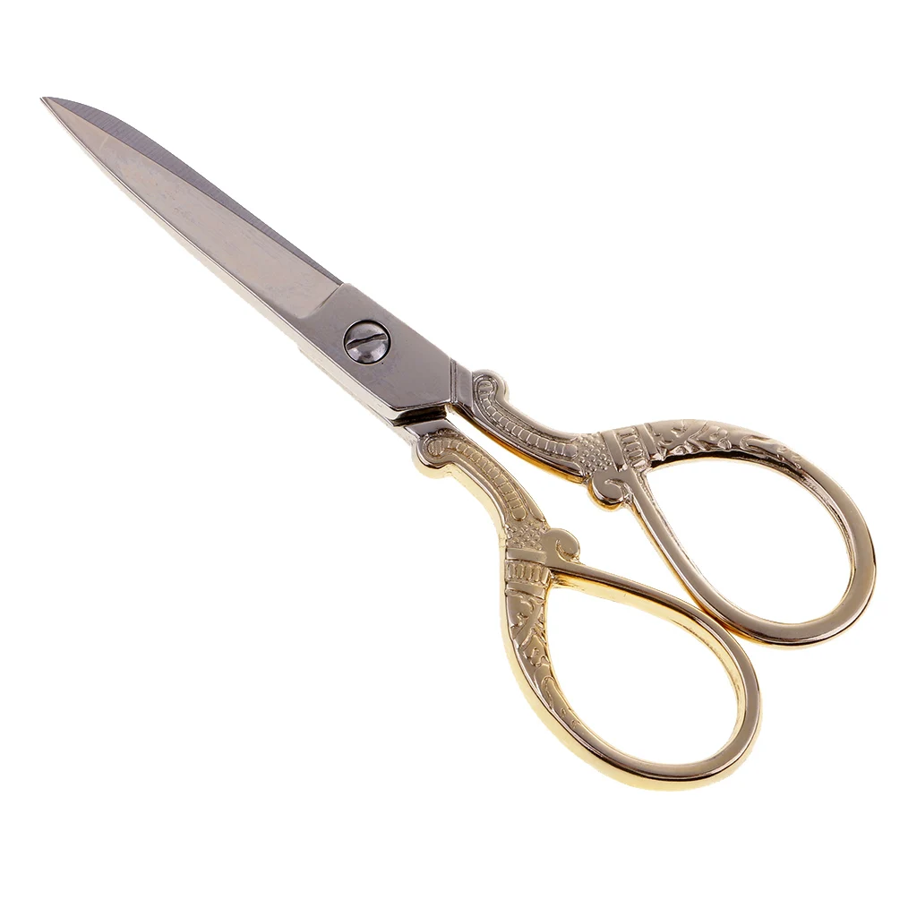 Handicraft Stainless Steel Vintage Sewing Scissors Embroidery Fabric Dressmaking Shears for DIY Crafts Cut Tools