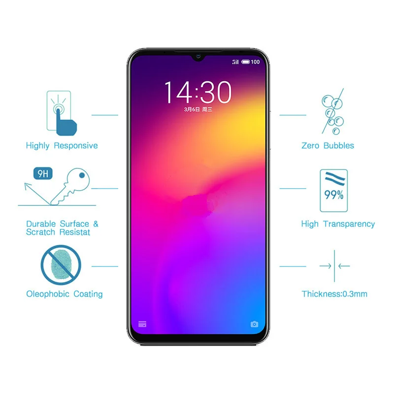 Защитное стекло для meizu m9 note на maisie meilian not m 9 m9note закаленное защита экрана полная