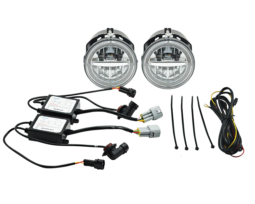 Белый Guide DRL Halo кольца Led вождения противотуманных фар в сборе Комплект для Jeep Grand Cherokee Commander для Додж Дакота для Chrysler