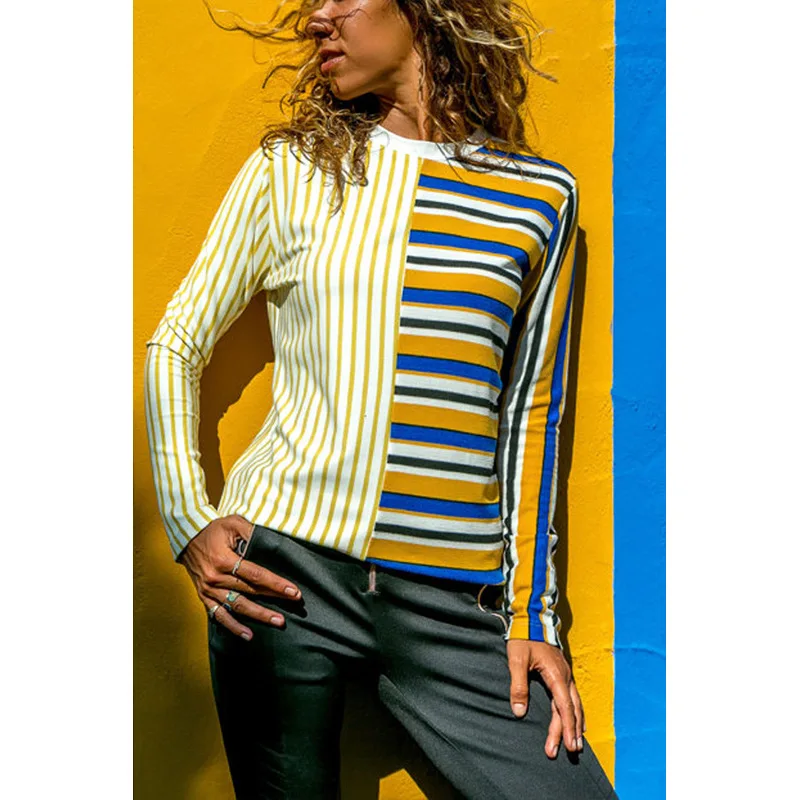 JTCWEAR Zipper Turn Down Slash Neck Long Sleeve T Shirt
