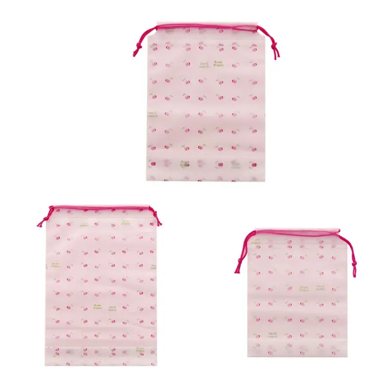 

Cherry Print Travel Storage Bag Drawstring Pocket Cosmetic Organizer Pouch Packing Bag for Clothes Shoes Toiletries Kit Makeup