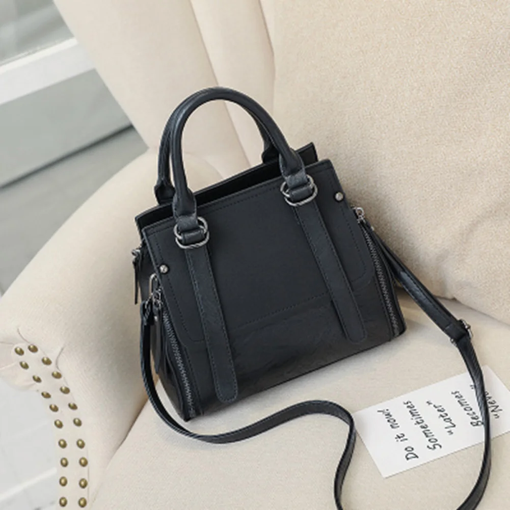

Women Shopping Ladies PU Shoulder Slim Portable Retro Luxury Wedding Modern Vintage Soft Party Casual Handbag Zipper Messenger