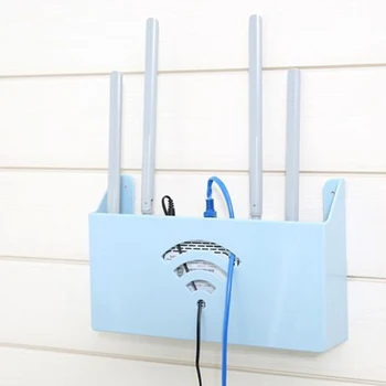 

Plastic Router Storage Box Household Solid Color Hollow Wall Hanging Creative Light Cat Wifi Container Storager Supplies