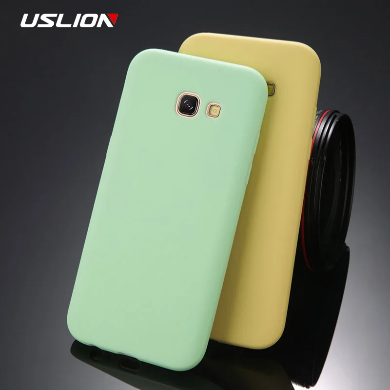 

USLION Phone Case For Samsung Galaxy Note 9 8 S6 S7 S8 S9 Plus A3 A5 A7 A8 2016 J3 J5 J7 2017 Prime Candy Color TPU Soft Cases