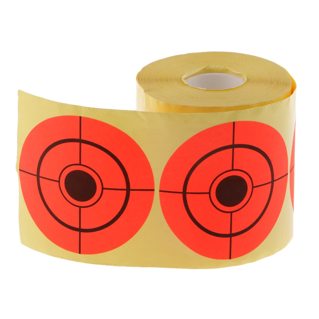 250 Pieces Shooting Target Self Adhesive 3 inch Paper Target Sticker Fluorescent Orange For Training