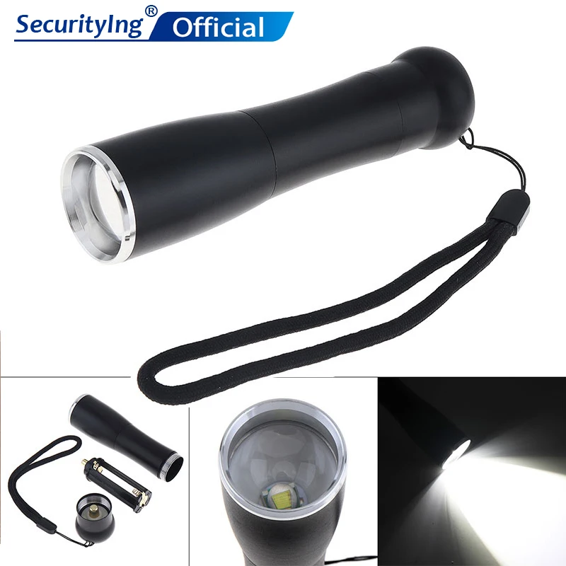 SecurityIng Telescopic Zoom Flashligh1000 Lumens T6 LED Light for Mountaineering /Hiking Manual 3 X AAA /One 18650 Battery | Освещение