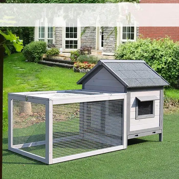 Wooden rabbit cage Anti spray luxury double layer Drawer style Rabbit's