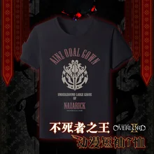 Overlord аниме футболка унисекс летняя хлопковая футболка с коротким рукавом топы Красивый узор Цвет черный