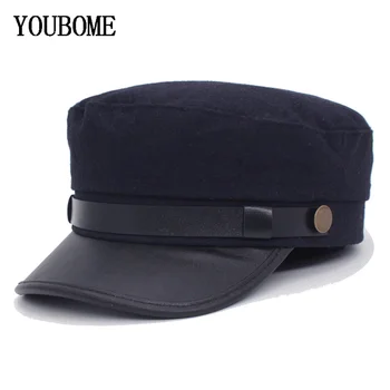 

YOUBOME Fashion Military Hats Women Solid Flat Gorras Lady Planas Female Baseball Caps Hats For Women Girls Winter Military Cap