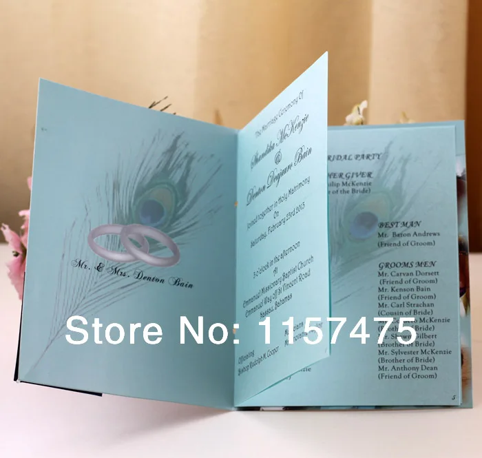 Aliexpress Com Buy Hi9002 Customized Wedding Programs Order Of