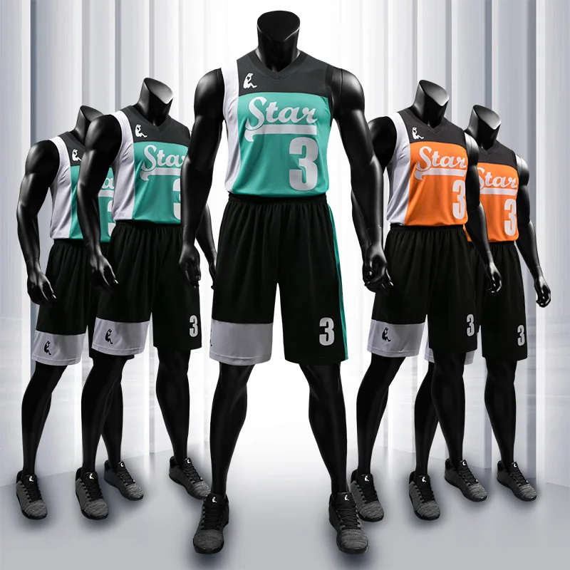 Camisa de Basquete Uniformes da Competição dos Homens Ternos com Bolso de Secagem Masculina Shorts Rápida Personalizado Basquete Jerseys S117179-1