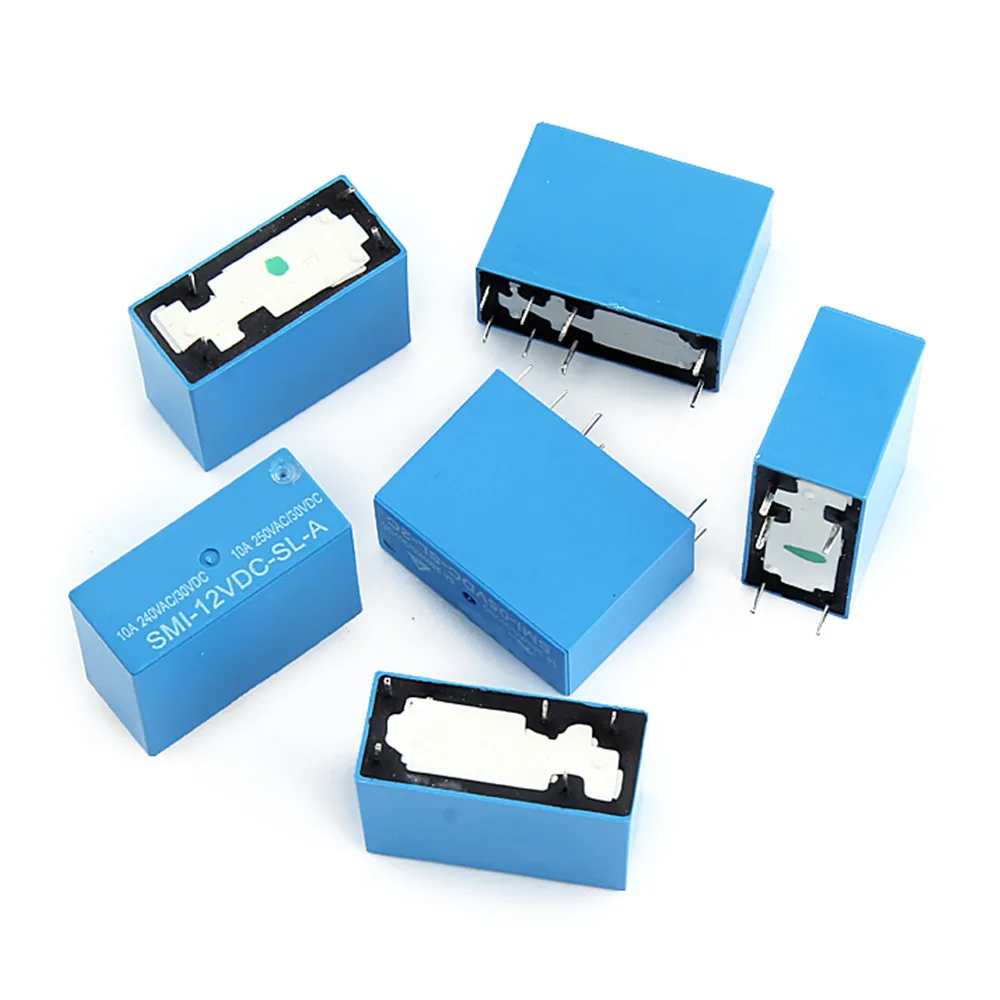 5 шт. Мощность реле SMI-05VDC-SL-A SMI-12VDC-SL-A SMI-24VDC-SL-A В 12 24 постоянного тока 10A 5PIN SMI 05V 12V 24V VDC