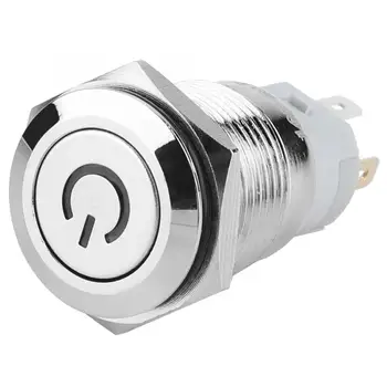 

Switch Switch 40pcs 16mm Metal Momentary Push Button Switch Auto Reset Flat Head 12V LED Light 5-Pin Micro Switch