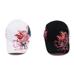 2019 летние женские цветы Бабочка вышитые бейсбол кепки Женская шапки модные повседневное Леди регулируемая бейсбольная шапка женский