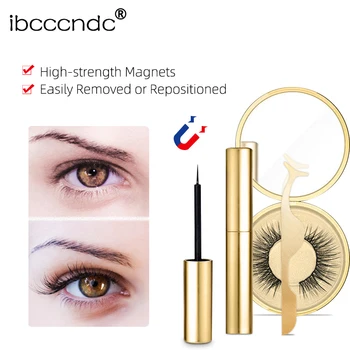 

2019 Magnetic Liquid Eyeliner Magnetic False Eyelashes Fast Drying Waterproof Long Lasting Eyeliner False Eyelashes Set