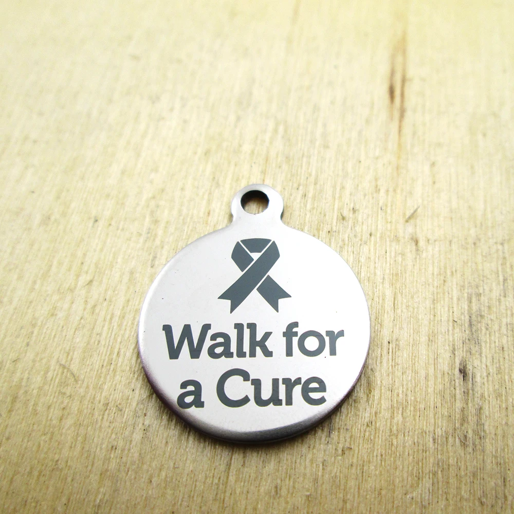 10pcs/lot--walk for a cure stainless steel charms - Laser Engraved Customized DIY Charms Pendants | Украшения и аксессуары