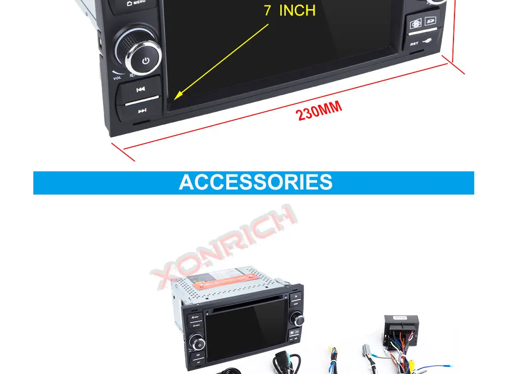 Clearance Autoradio Double Din Android Car DVD GPS Player for FORD Focus II C-Max S-Max Galaxy Fusion Transit Multimedia Stereo Navi DSP 27