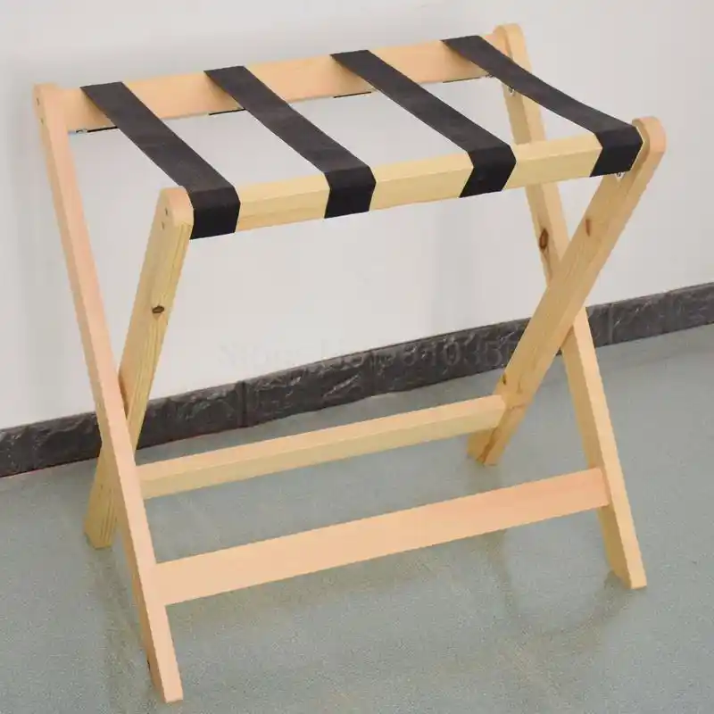 Solid Wood Luggage Rack Hotel Floor Folding Racks Home Bedroom Put Sleep Clothes Simple Shelves