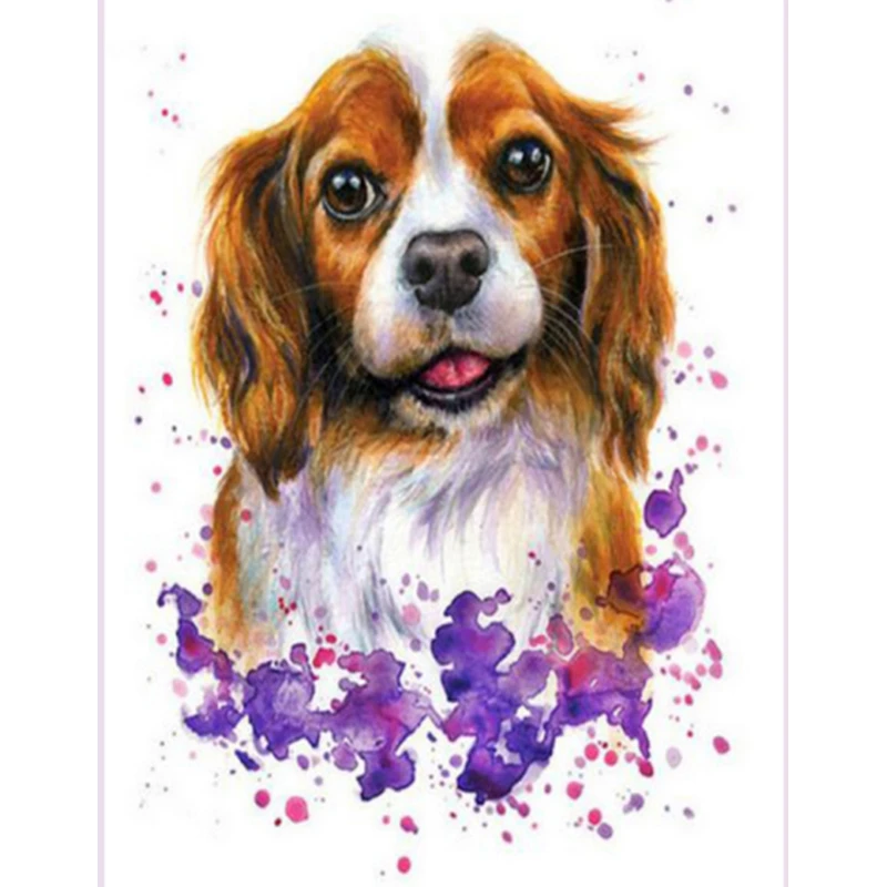 Diamond Embroidered Dog 5D Animal Painting Mosaic Image Filled with Cross Stitches | Дом и сад