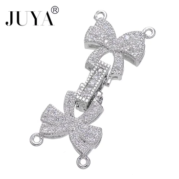 

Diy Jewelry Accessories Bijoux Copper Zircon Bowknot Connector Beads For Bracelets Charm Clasp For Jewelry Making Berloques