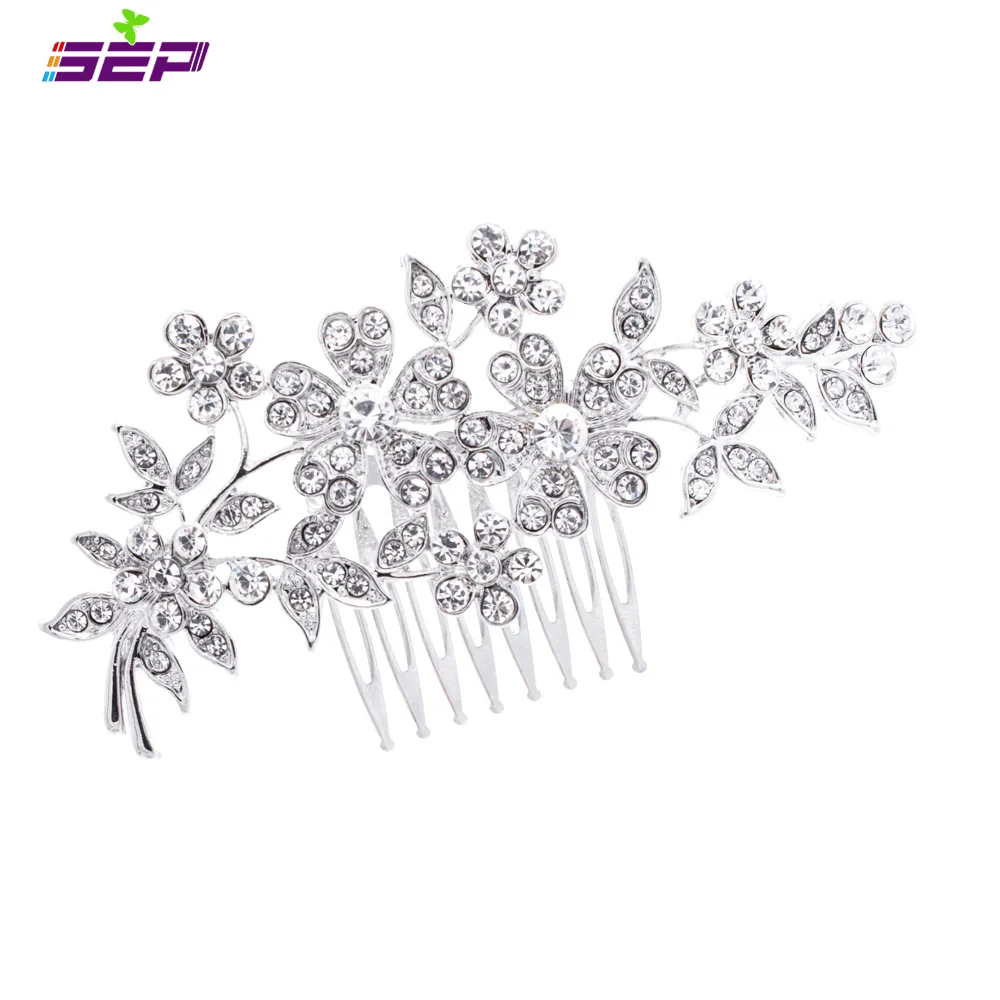 

Rhinestone Crystals Hair Comb Little Girl Hairpins for Bridal Wedding Hair Jewelry Accessories XBY080