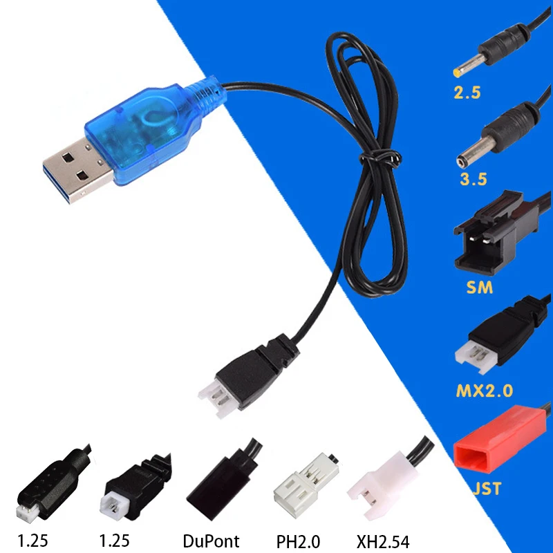 

3.7v Charger Intelligence Lipo battery Electric RC Toys Cars R/C Drone model Robots USB Charger Multiple connectors