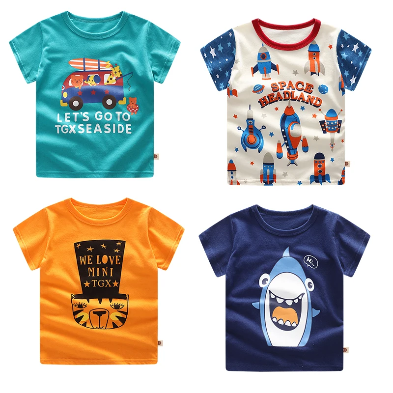 

Kids Boy's T Shirt Popular Print Short Sleeve Baby Girls T-shirts Cotton Summer Children T-shirt O-neck Tee Tops Boys Clothes