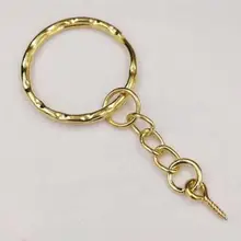 ¡Oferta! 10 Uds joyería de moda 25mm llavero dorado Vintage de bronce anillos divididos con tornillo Pin 3 colores DIY