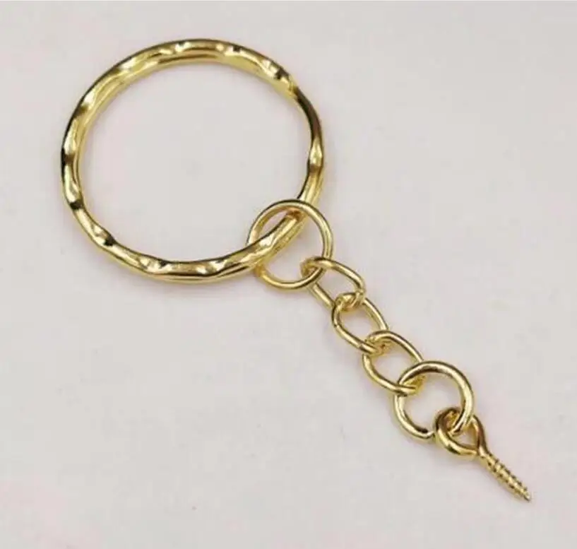 

Hot 10Pcs Fashion Jewelry 25mm Vintage Fashion Silver Bronze Gold Key Chain Keyrings Split Rings With Screw Pin 3 Color DIY
