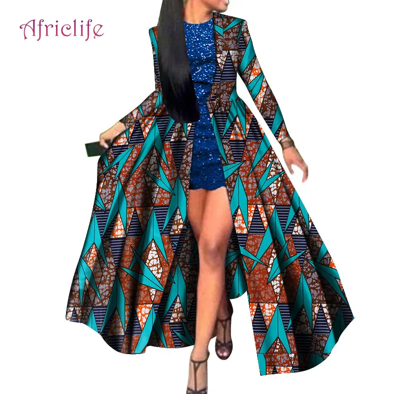 Горячая Тип Африканский Базен тканевые платья для женщин короткая юбка и длинное пальто Vestidos традиционная африканская одежда для