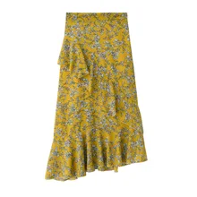 Юбки для женщин Saia Лонга Европа полиэстер хлопок и Америка Настоящее стиль женские ассиметричный, с высокой талией сумка модные с фасонным подолом юбка