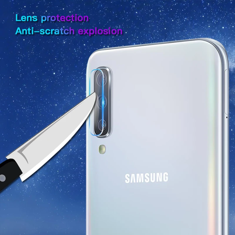 2 in 1 Protective Glass For Samsung Galaxy A50 A30 A60 A70 A10 A20 M40 M10 M20 M30 A20E Camera Screen Protector Tempered Glass