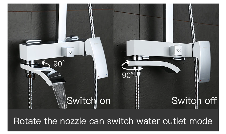 GAPPO смеситель для ванной комнаты, набор душевой системы, белый душ для ванной, смесители для ванной комнаты, водопад, хромированная латунь, товары для ванны