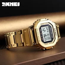 SKMEI модные спортивные часы мужские цифровые часы 3Bar водонепроницаемые часы будильник сплав корпус Цифровые мужские часы Reloj Hombre