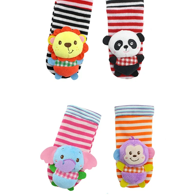 1 Pair Panda Cute Kids Newborn Infant Baby Rattle Socks Rattles Soft
