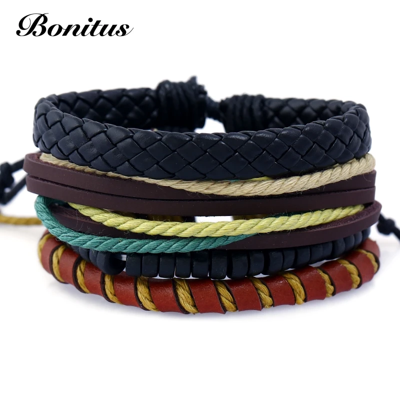 

[Bonitus Jewelry Store]New Arrival Hot Leather Bracelet Multi-Layer Bracelet Women's Retro Punk Casual For Women 07B4070