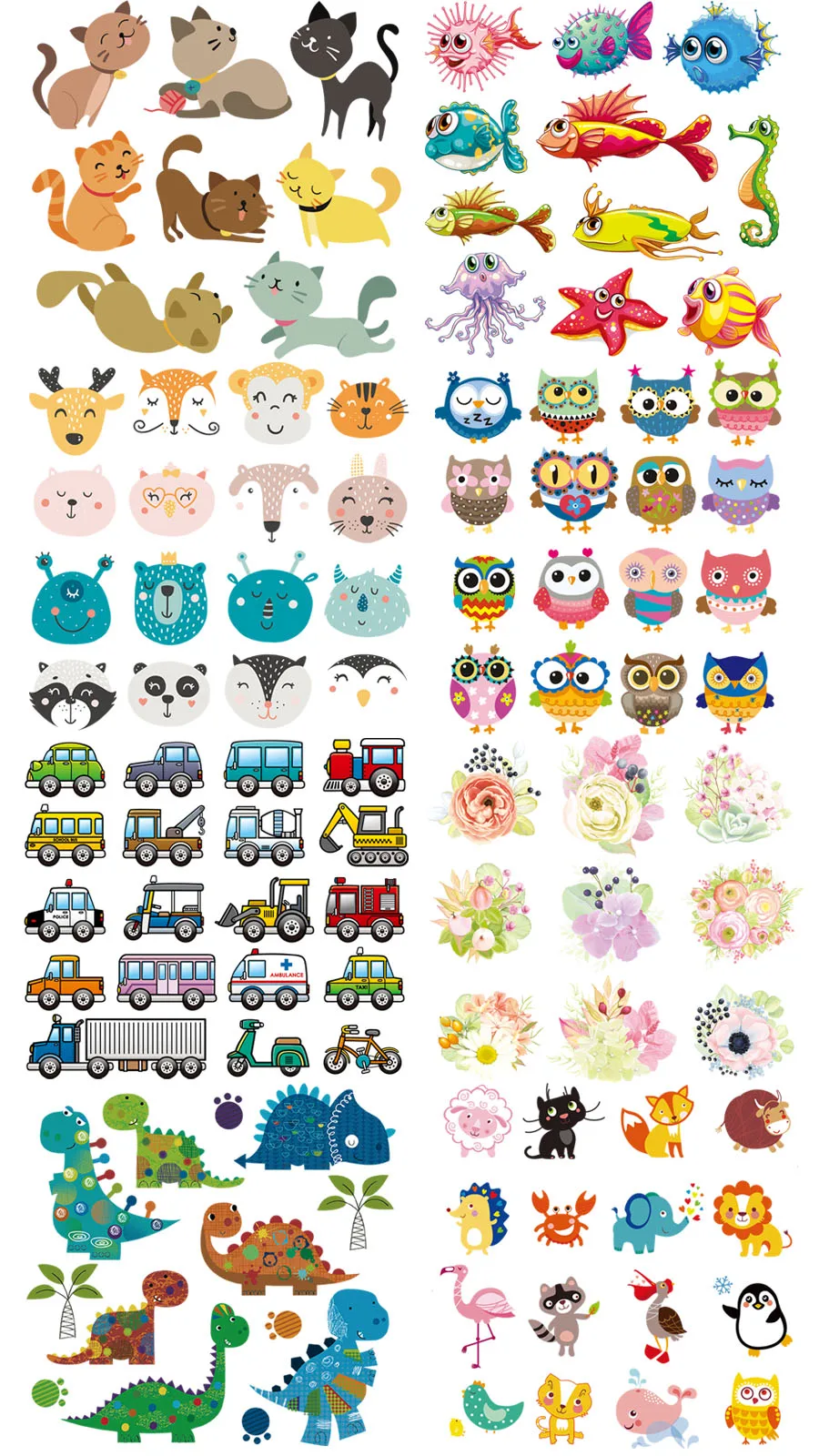 Set Of Patch Iron On Clothes Cute Animal Cars Clothing Deco New Design Diy Accessory Heat Transfer Washable Badges Patch 1