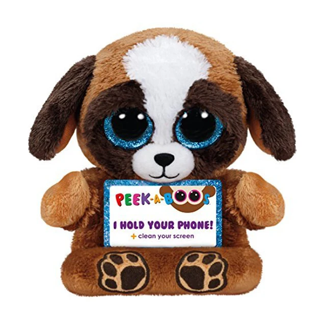 Ty Peek A Boo Phone Holder with Screen Cleaner Bottom Pups the Dog Plush Soft Stuffed Animal
