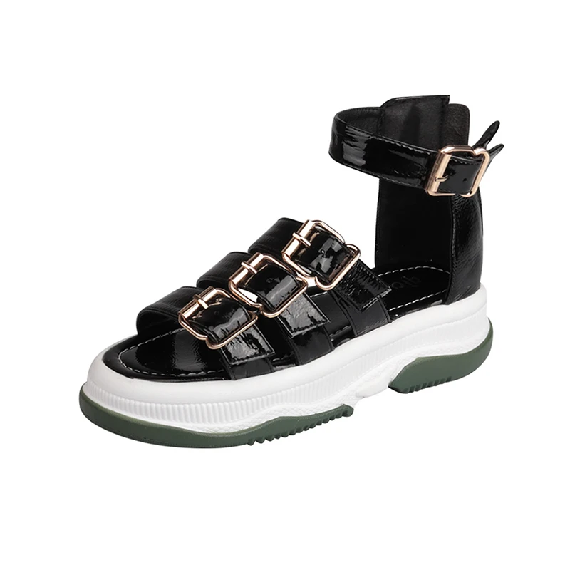 

Gladiator Sandals Women Summer Shoes 2019 Korean Style Fashion Buckle Heels Female Sandal Shoes Woman Summer Sandals Shoe