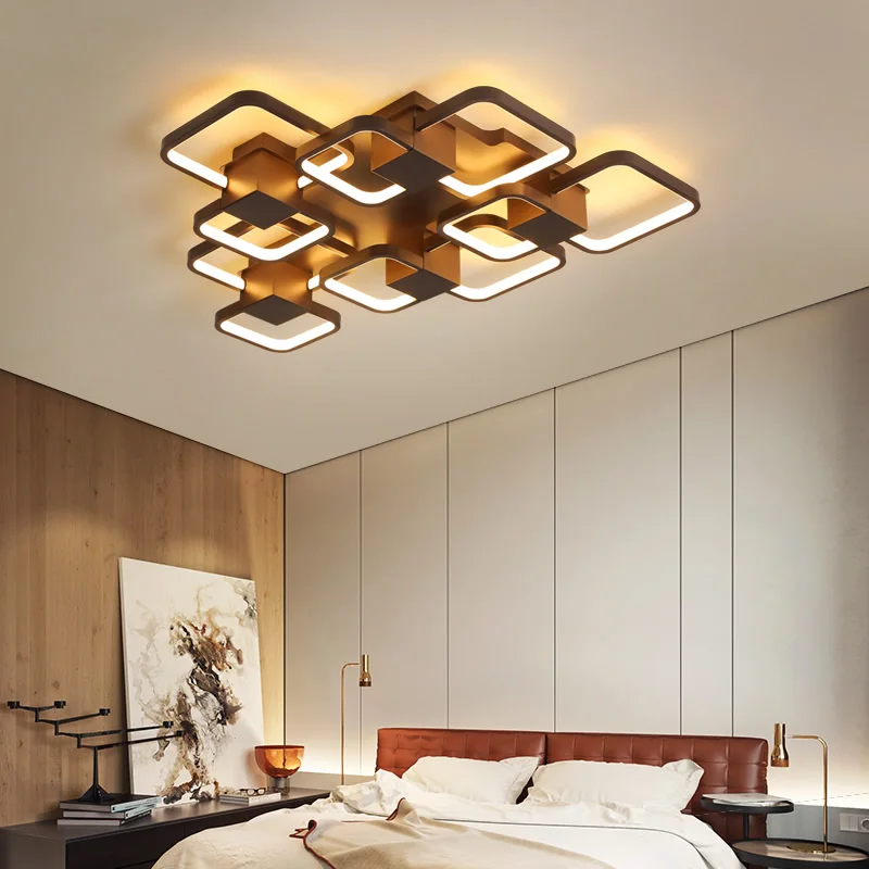 

Modern Acrylic LED Ceiling Chandelier Living Room Overlap Large Deluxe Remote Control Chandelier Living Restaurant Lighting