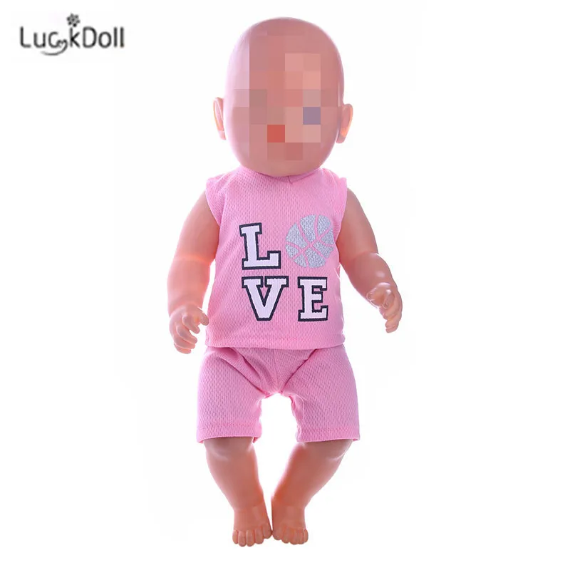 LUCKDOLL модное летнее розовое платье подходит 18 дюймов Американский 43 см детская кукла одежда аксессуары, игрушки для девочек, поколение, подарок на день рождения